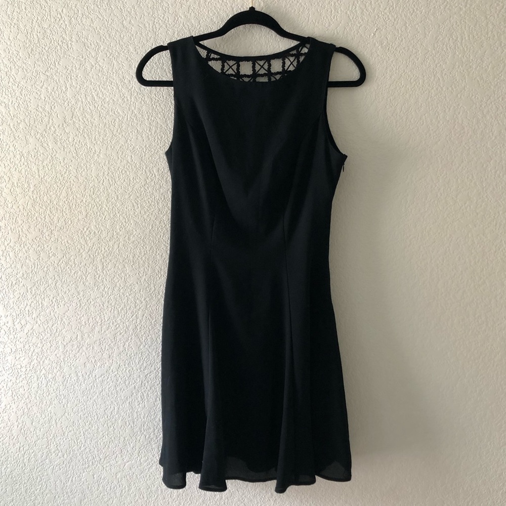 Vintage black cocktail dress, elegant back detail